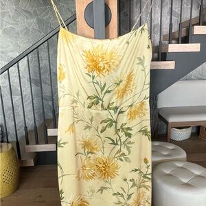Reformation Sunny Floral Yellow Mini Dress and Shawl/Sash